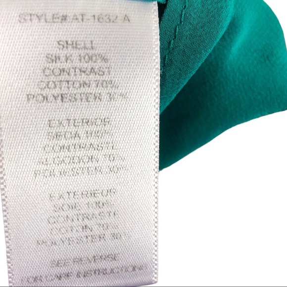 Aryn K 100% Silk Halter Tank with Waterfall Ruffles & Lace Back Medium - Picture 9 of 11